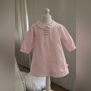 Stacy Claire Boyd Pink Long-Sleeve Peter Pan Collar Dress size 9mos